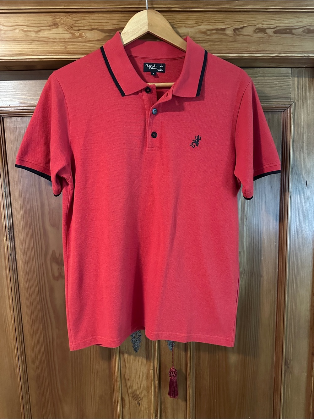 Vintage Agnès B. Paris Sport Men's Red Polo Shirt Size US M EU 2